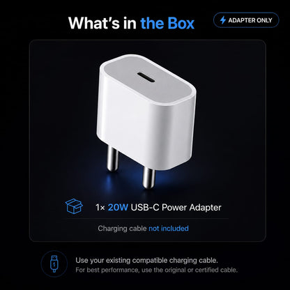 20W USB-C Fast Charging Adapter for iPhone