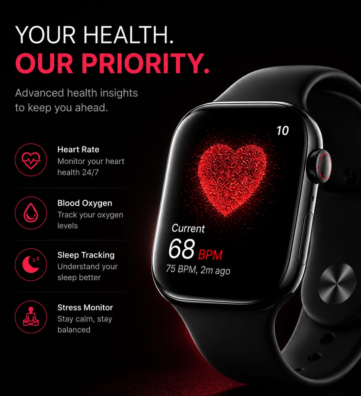 Series 10 Smartwatch – AMOLED Display, Bluetooth Calling & Fitness Tracking